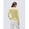 image:imageSUUKSESS Women Cashmere Lace Button Down Sweater Knit Long Sleeve TopsLight Yellow