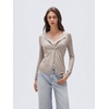 image:imageSUUKSESS Women Cashmere Lace Button Down Sweater Knit Long Sleeve TopsOatmeal