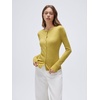 image:imageSUUKSESS Women Cashmere Lace Button Down Sweater Knit Long Sleeve TopsOlive Yellow