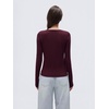 image:imageSUUKSESS Women Cashmere Lace Button Down Sweater Knit Long Sleeve TopsWine