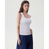 image:imageSUUKSESS Womens Padded Cotton Ribbed Tank Tops Square Neck Basic Tops  Basic Bulit in Bras Tank Tops Going Out Tank Slim Fit Sleeveless Racerback Soft BreathableWhite Polka Dots