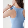 image:imageSUUKSESS Womens Padded Cotton Ribbed Tank Tops Square Neck Basic Tops  Basic Bulit in Bras Tank Tops Going Out Tank Slim Fit Sleeveless Racerback Soft BreathableBaby Blue