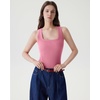 image:imageSUUKSESS Womens Padded Cotton Ribbed Tank Tops Square Neck Basic Tops  Basic Bulit in Bras Tank Tops Going Out Tank Slim Fit Sleeveless Racerback Soft BreathablePink