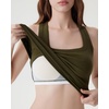 image:imageSUUKSESS Womens Padded Cotton Ribbed Tank Tops Square Neck Basic Tops  Basic Bulit in Bras Tank Tops Going Out Tank Slim Fit Sleeveless Racerback Soft BreathableArmy Green
