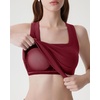 image:imageSUUKSESS Womens Padded Cotton Ribbed Tank Tops Square Neck Basic Tops  Basic Bulit in Bras Tank Tops Going Out Tank Slim Fit Sleeveless Racerback Soft BreathableWine Red