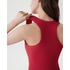 image:imageSUUKSESS Womens Padded Cotton Ribbed Tank Tops Square Neck Basic Tops  Basic Bulit in Bras Tank Tops Going Out Tank Slim Fit Sleeveless Racerback Soft BreathableRed